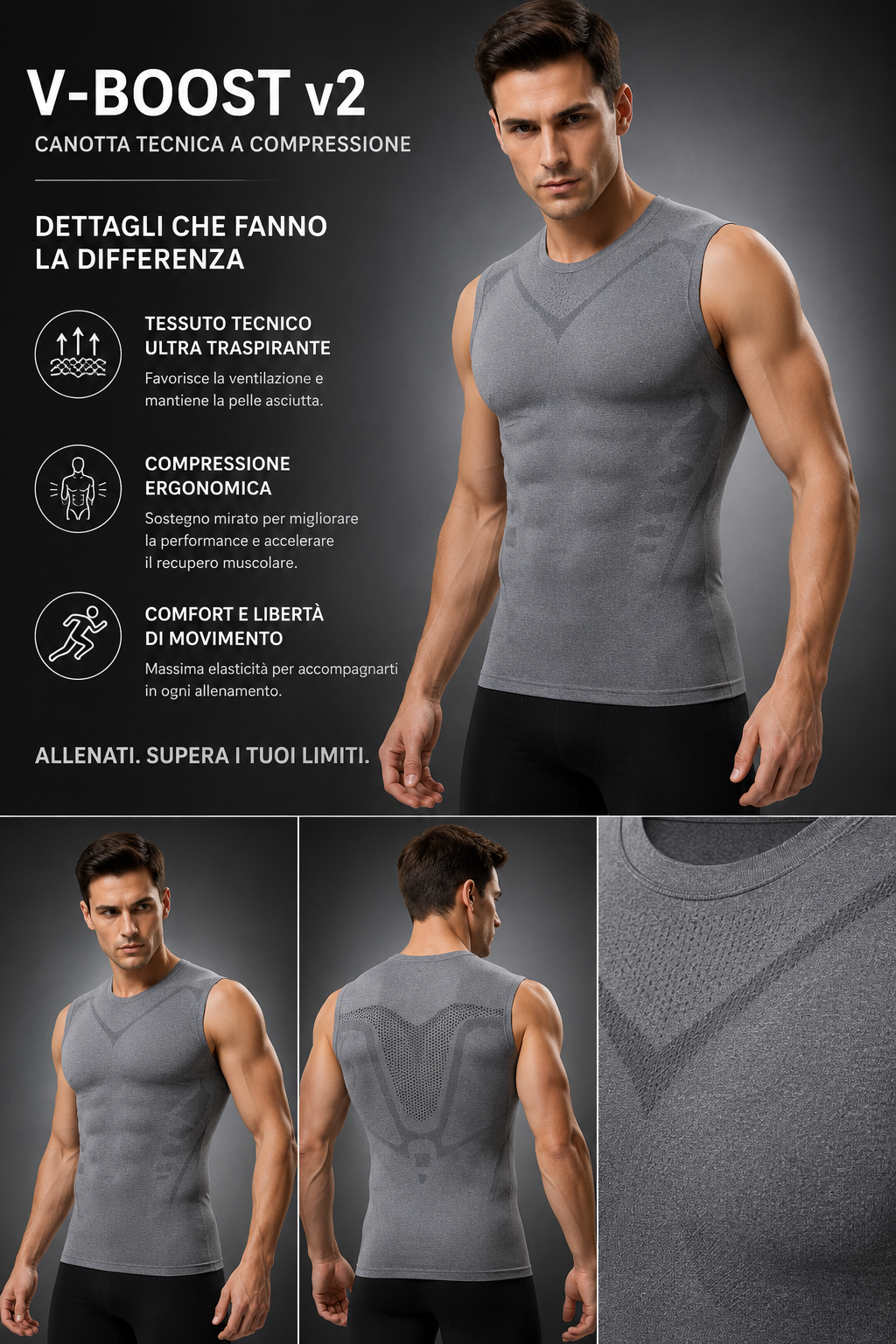 V-Boost v2 Canotta Tecnica a Compressione per Performance Superiori