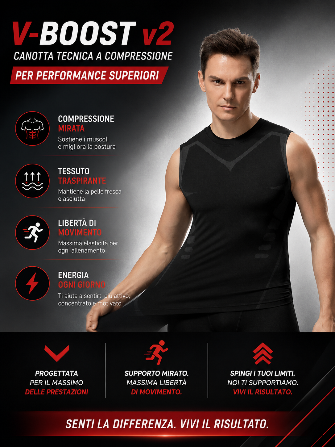 V-Boost v2 Canotta Tecnica a Compressione per Performance Superiori